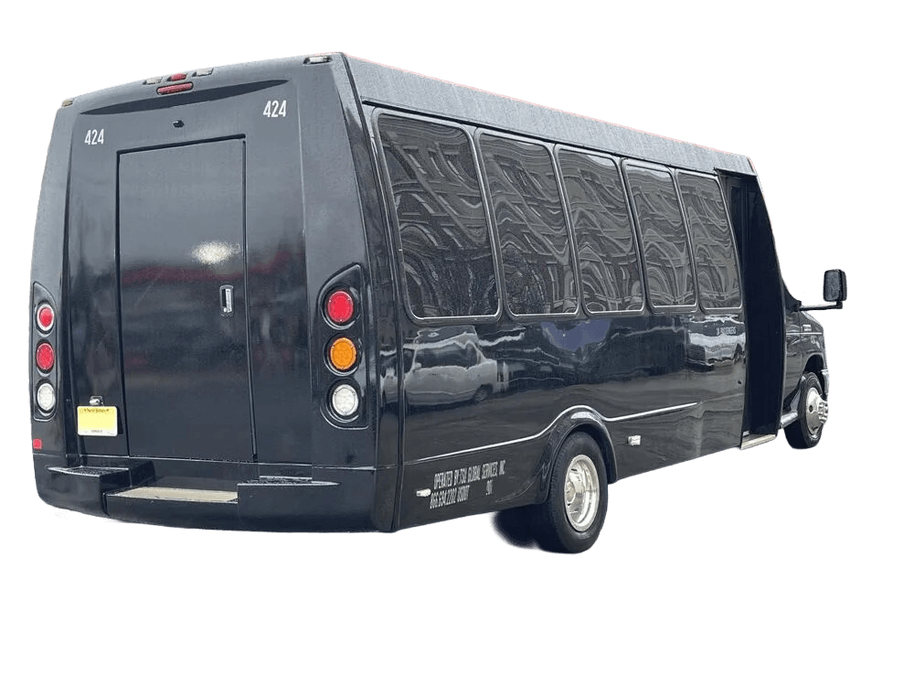 24-passenger mini coach rear exterior view