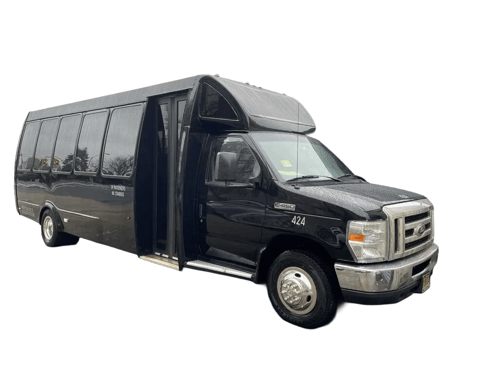 24-passenger mini coach exterior side profile